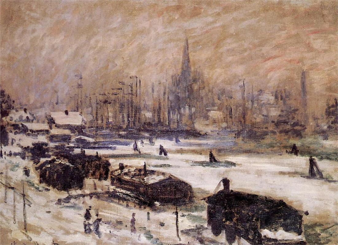 Amsterdam in the Snow 1874 - Claude Monet Paintings